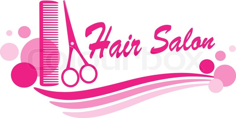 800x401 Pink Hair Salon Sign With Scissors Silhouette And Design Elements