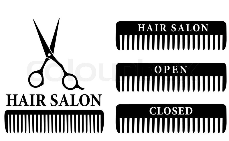 800x495 Open And Closed Hair Salon Sign With Black Professional Scissors