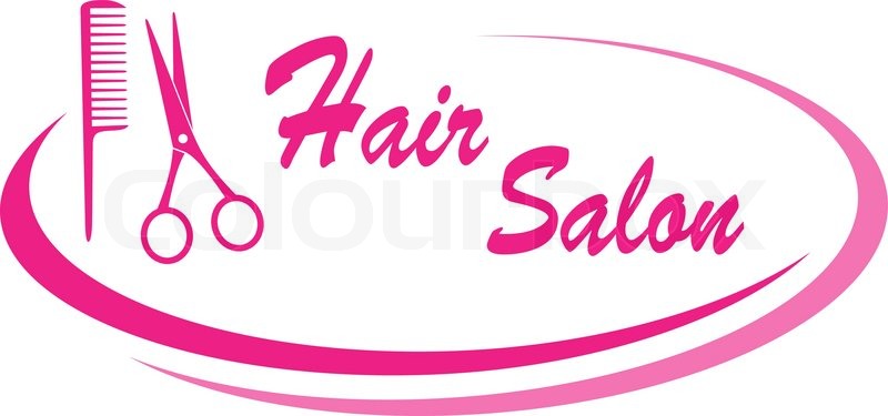 800x375 Hair Salon Sign With Design Elements Stock Vector Colourbox