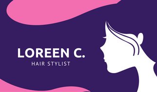 322x189 Pink And Purple Dye Brush Vector Hair Stylist Business Card