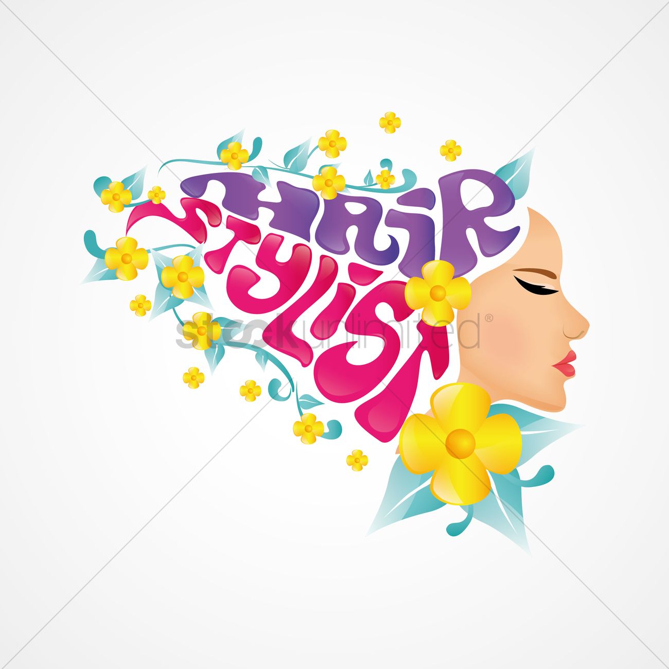 1300x1300 Free Design Concept For Hair Stylist Vector Image