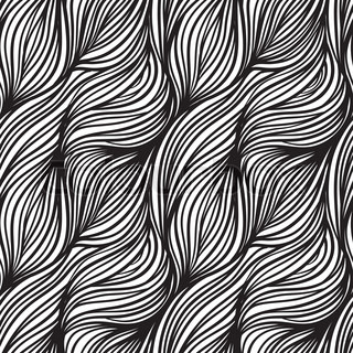 320x320 Vector Color Abstract Hand Drawn Hair Pattern With Waves And