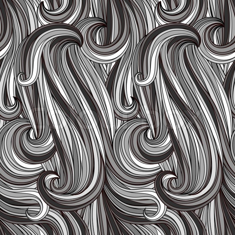 800x800 Vector Seamless Abstract Monochrome Pattern, Looks Like Hair