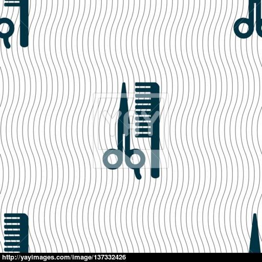 512x512 Hair Icon Sign. Seamless Pattern With Geometric Texture. Vector