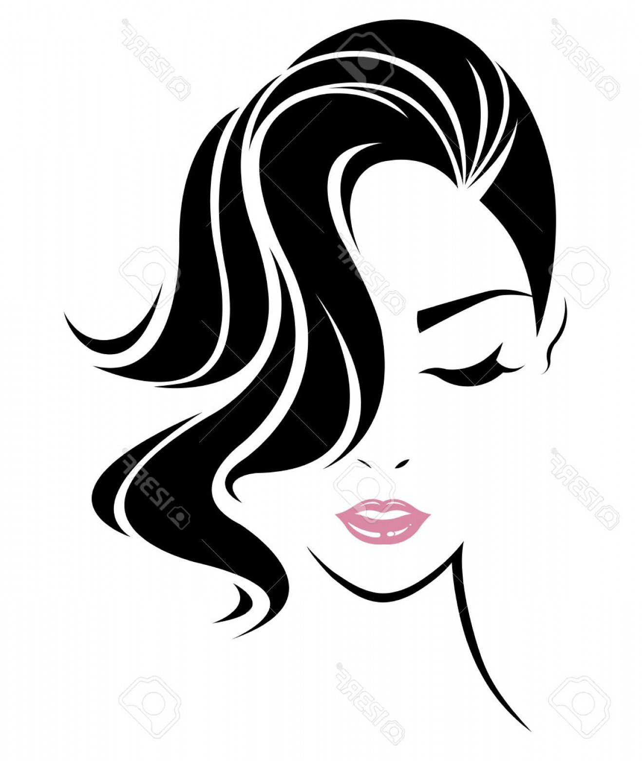 1318x1560 Photostock Vector Illustration Of Women Short Hair Style Icon Logo