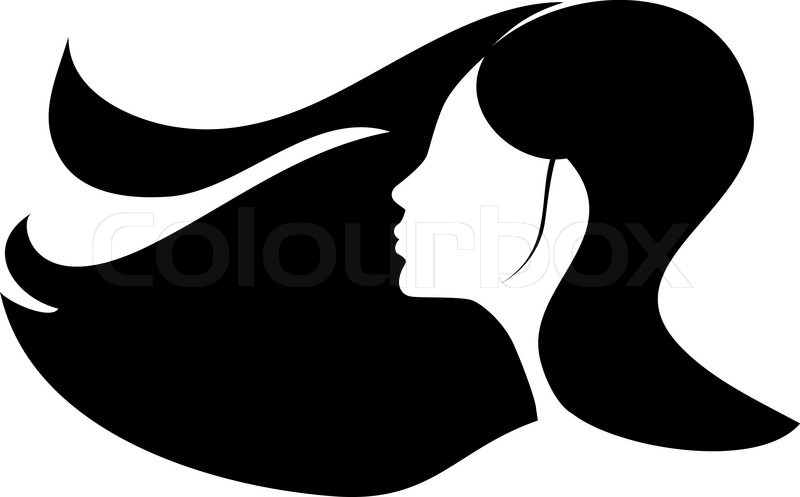 800x497 Woman With Long Black Hair Stock Vector Colourbox