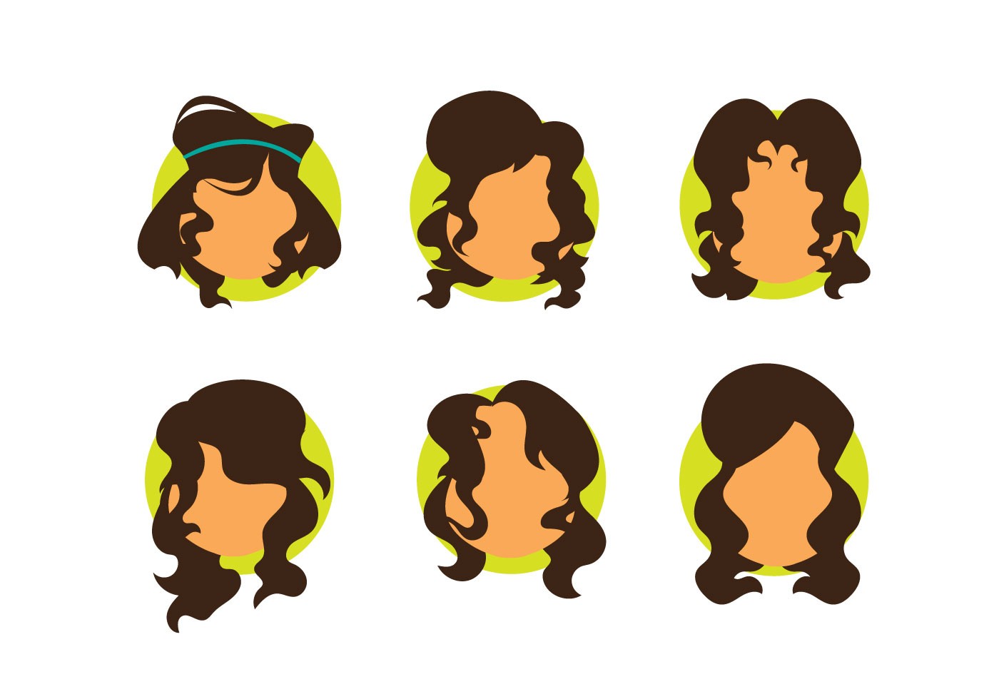 1400x980 Free Girl Curly Hair Vector 7 Template Letter Paper