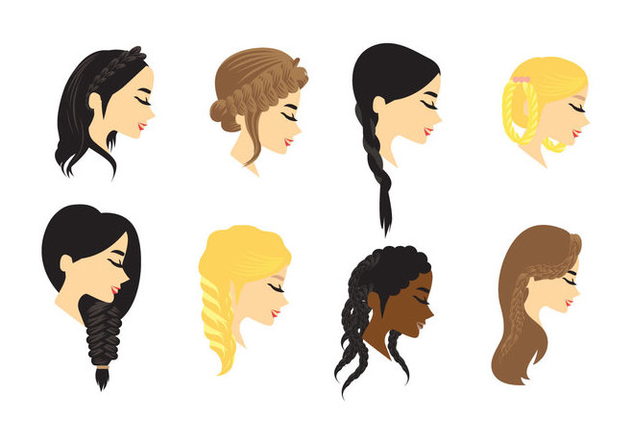 632x443 Plait Hair Vector Free Vector Download 428445 Cannypic