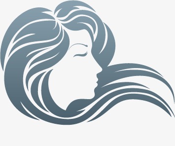 355x296 Female Silhouette Vector Flowing Hair, Silhouette Vector, Hair