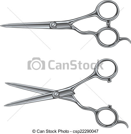 450x459 Scissors. Vector Illustration Of Professional Hairdresser Scissors