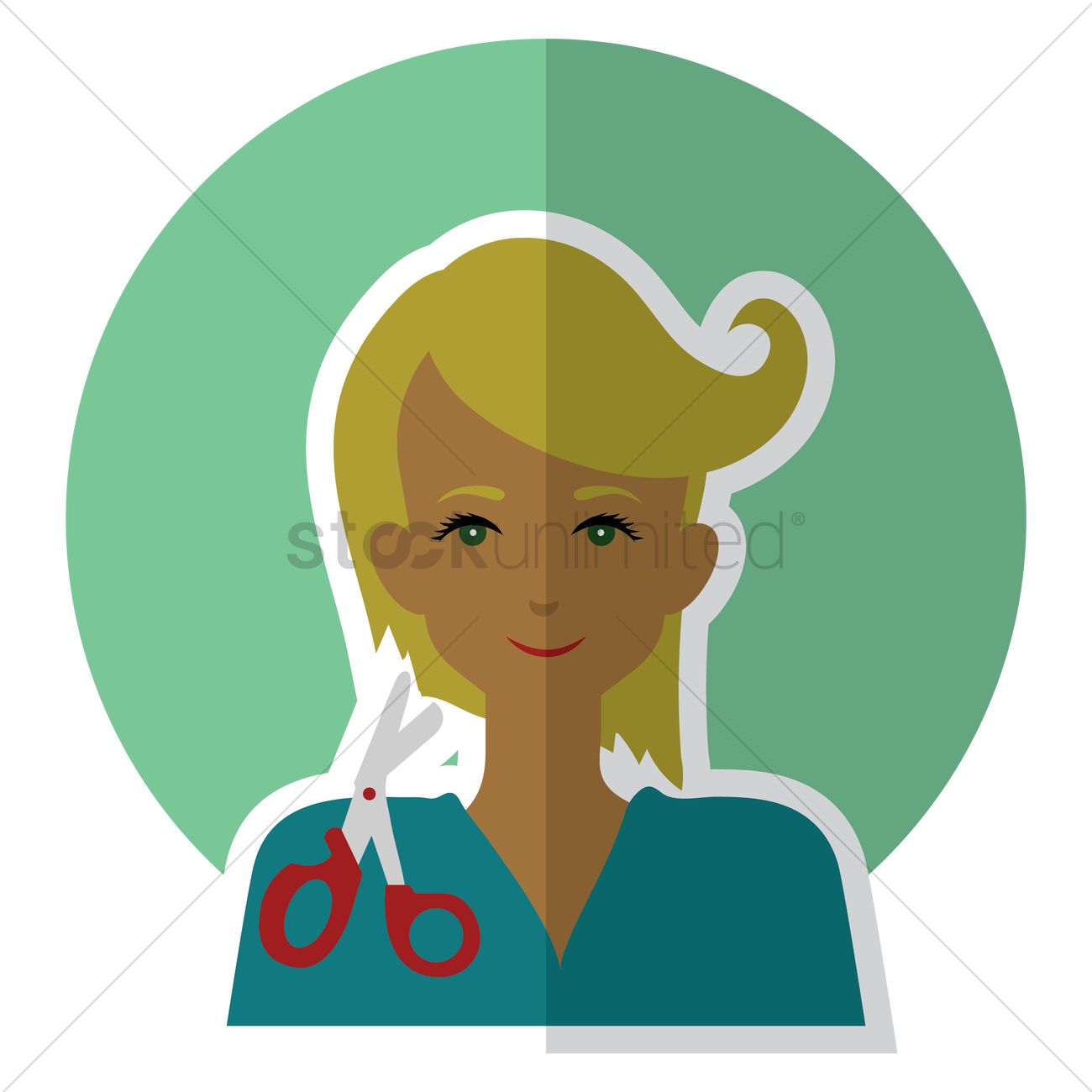 1300x1300 Hairdresser Vector Image