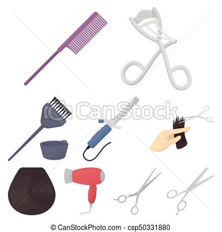 450x470 Hairdresser Set Icons In Cartoon Style. Big Collection Of