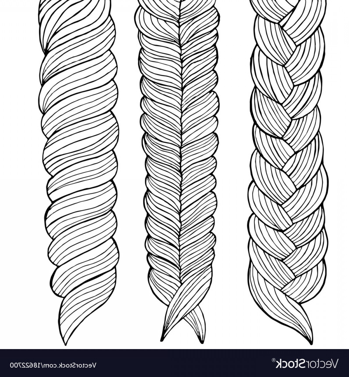 1200x1296 Drawing Of Three Braids Hairstyle Vector Shopatcloth