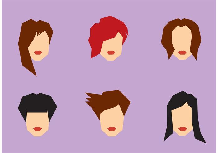 700x490 Free Women Hairstyle Vector Set