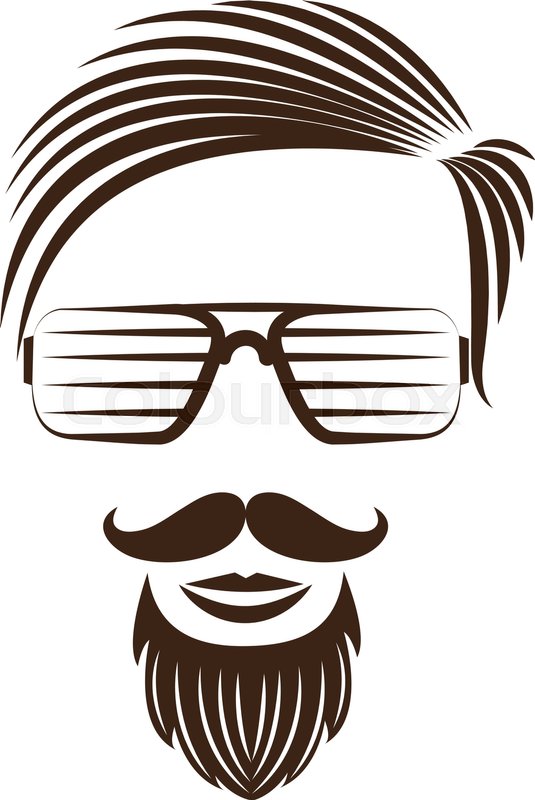 535x800 Hipster Fashion Man Hair , Vector Illustration Stock Vector
