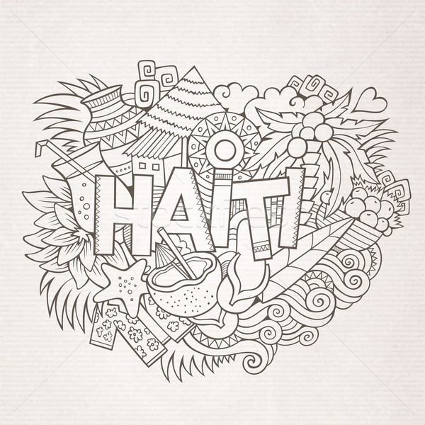 600x600 Haiti Hand Lettering And Doodles Elements And Symbols Background