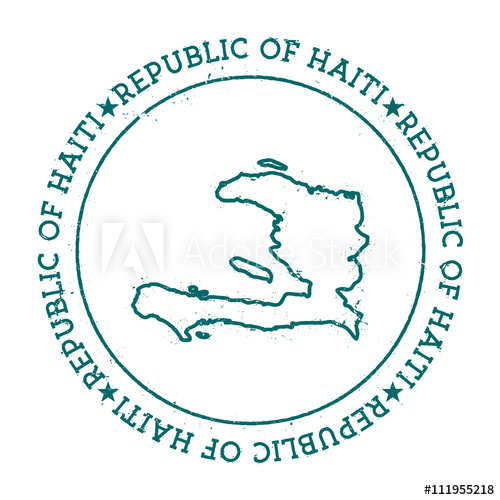 500x500 Haiti Vector Map. Retro Vintage Insignia With Country Map