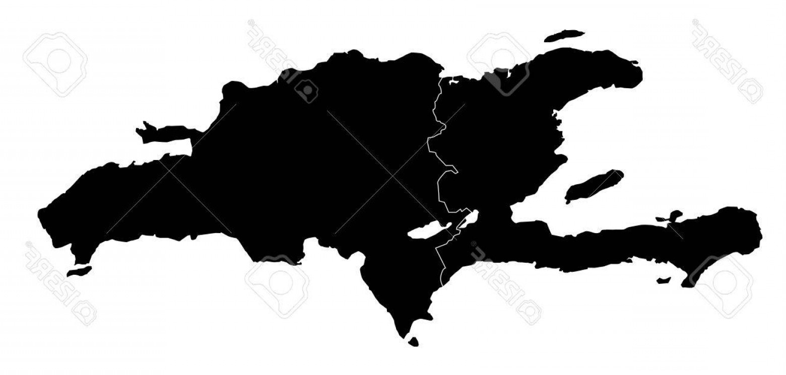 1560x745 Photostock Vector Vector Hispaniola Accurate Map With Haiti And