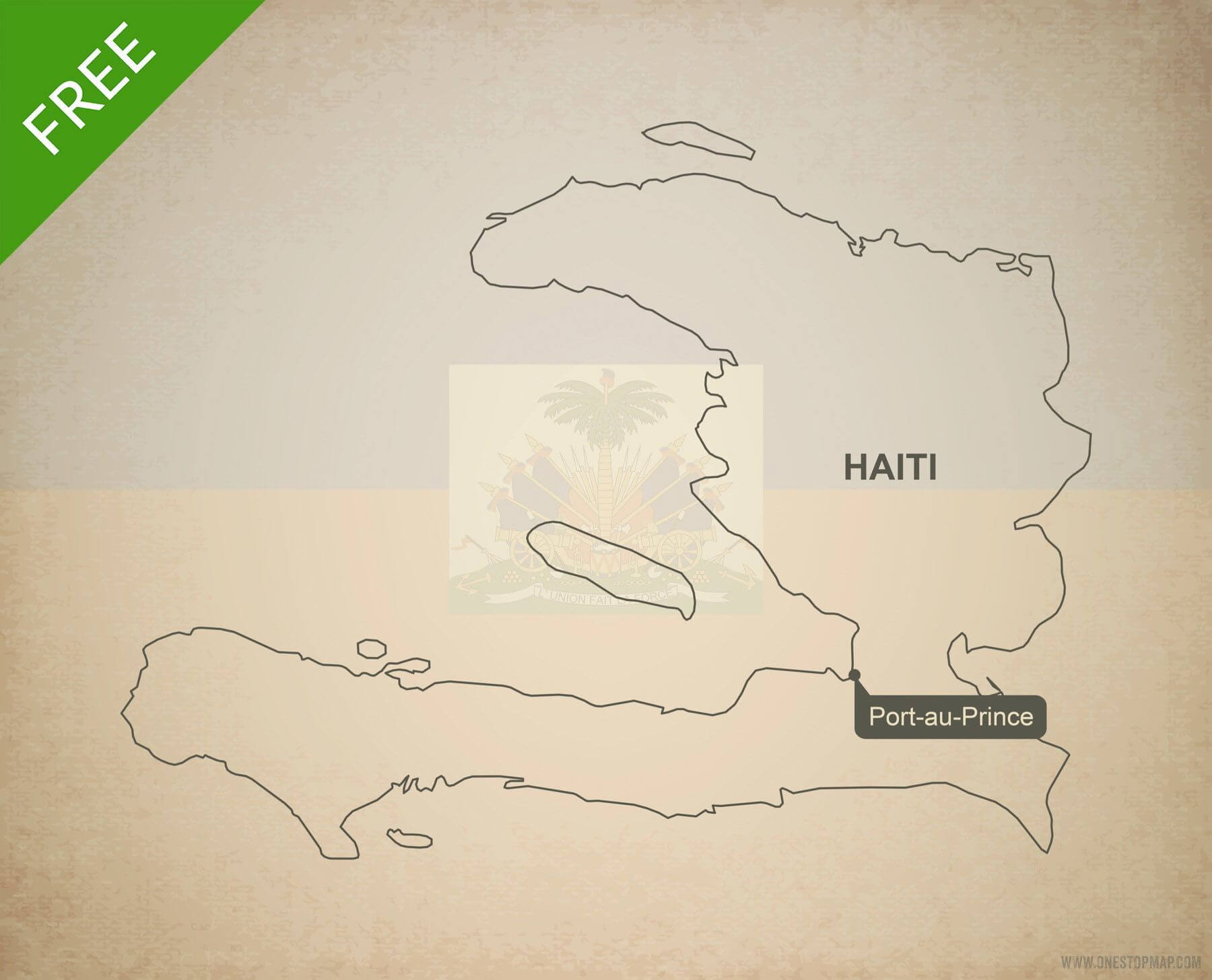 1800x1456 Free Vector Map Of Haiti Outline One Stop Map