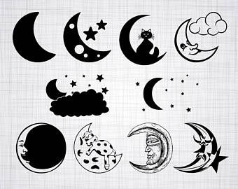340x270 Half Moon Clipart Etsy