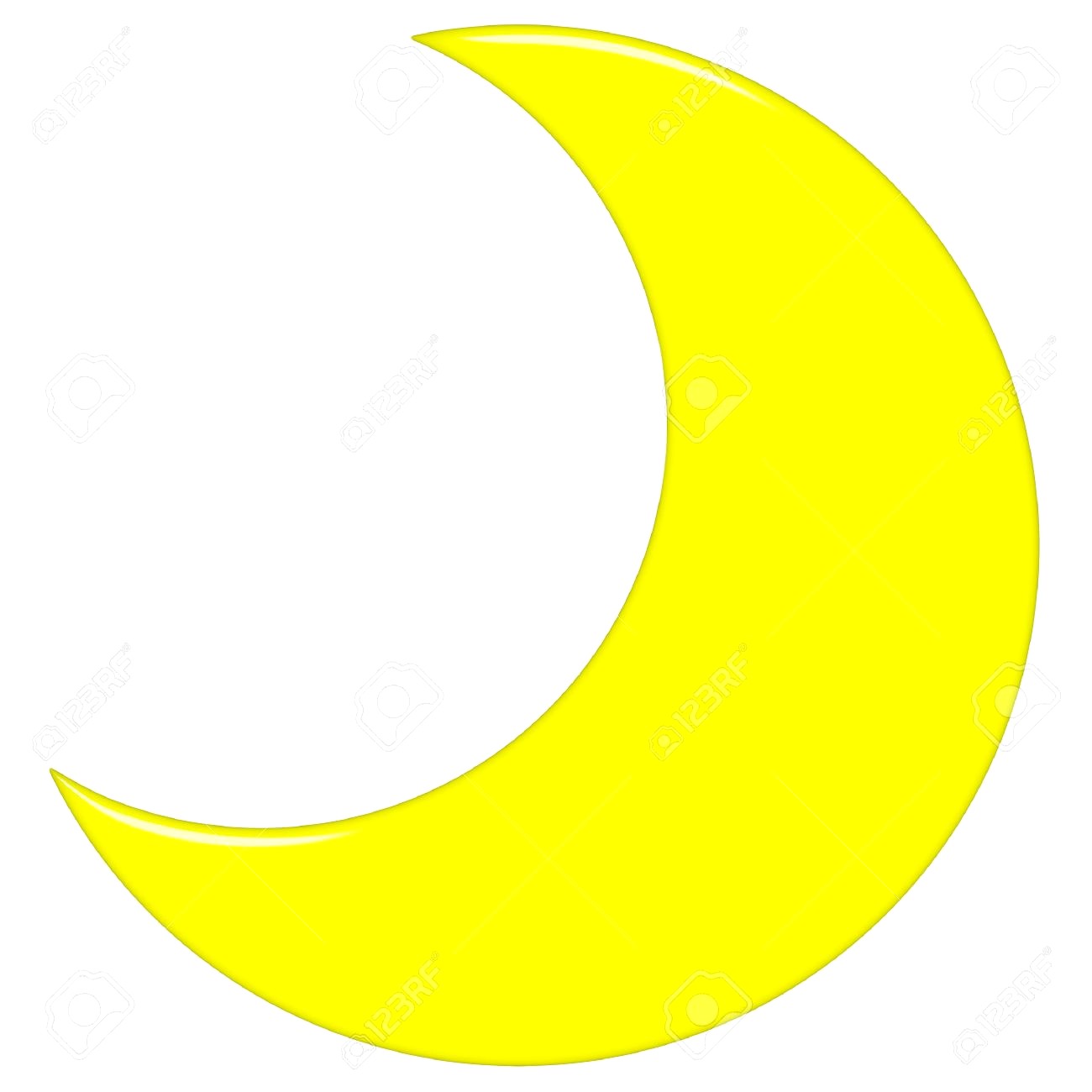 1300x1300 Yellow Crescent Half Moon Vector Clipart Image Free Stock Photo