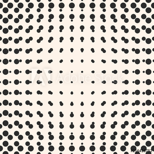 500x500 Vector Halftone Circles Seamless Pattern. Half Tone Dots In Sphere