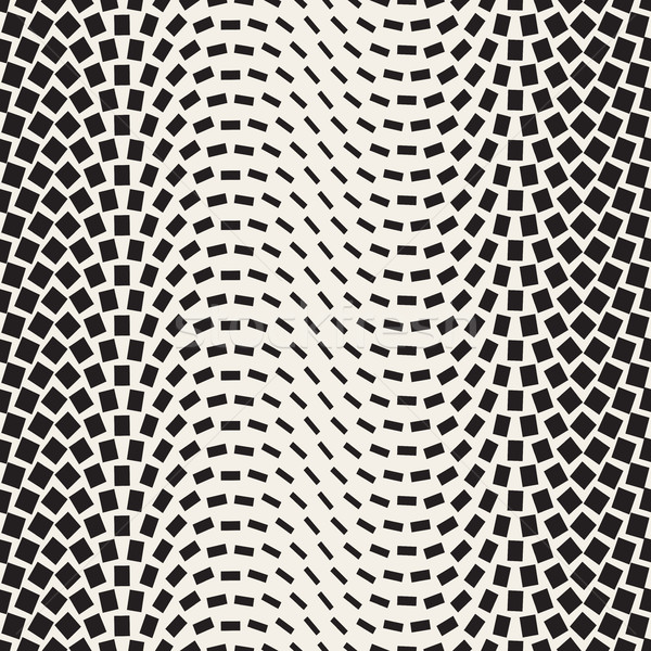 600x600 Halftone Gradient Mosaic Lattice. Vector Seamless Black And White