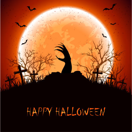453x452 Halloween Background With Hand Vector Free Download