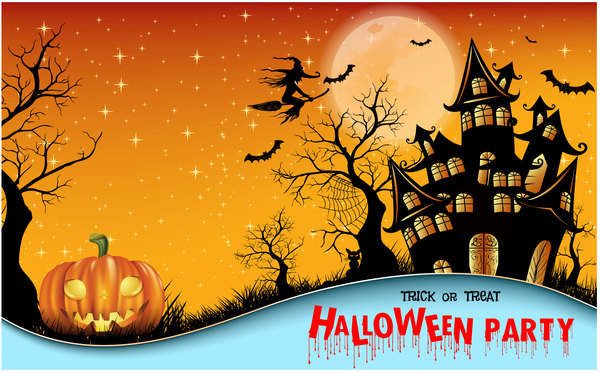 600x373 Halloween Party Background Vector Material 02