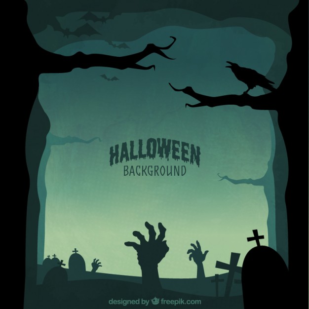 626x626 Halloween Silhouettes Background Vector Free Download