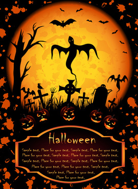 270x368 Happy Halloween Night Background Vector Set Png Images