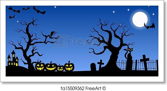 561x306 Free Art Print Of Spooky Halloween Background. Vector Illustration