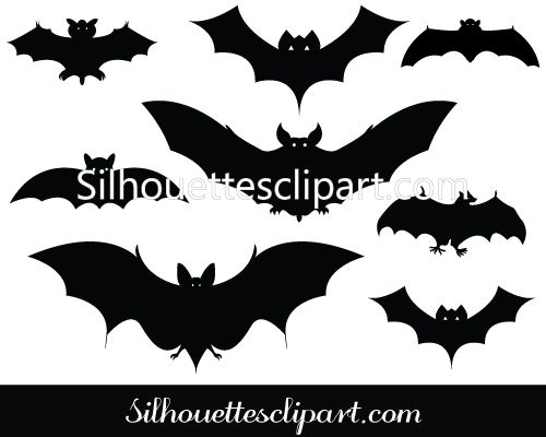 500x400 Halloween Bat Silhouette Vector Pack Halloween Vector Graphics
