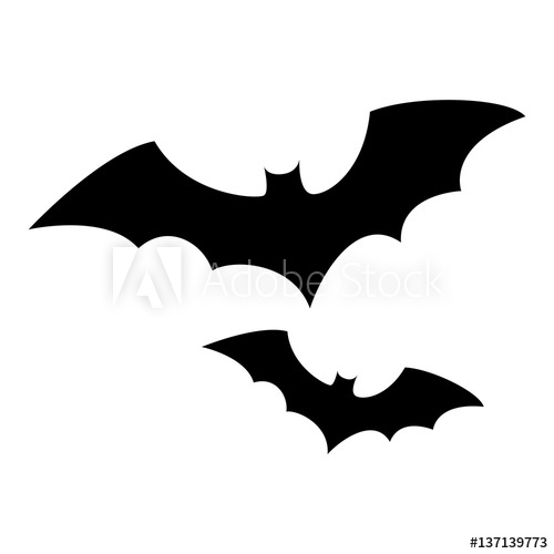 500x500 Monochrome Background Halloween With Bat Vector Illustration