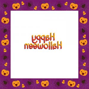 300x300 Halloween Border Decorate With Pumpkin And Spider Vector Lazttweet