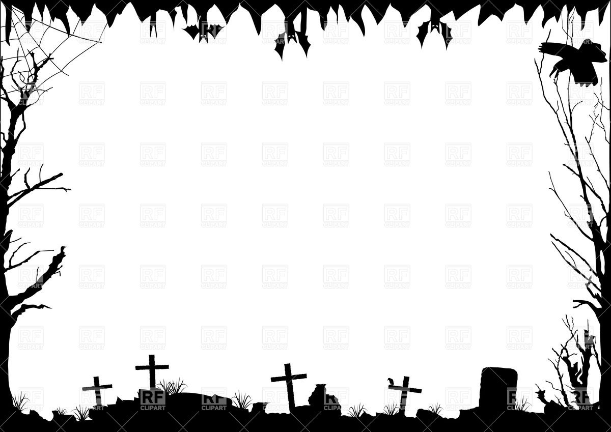 1200x849 Halloween Border With Graves Vector Image Vector Artwork Of