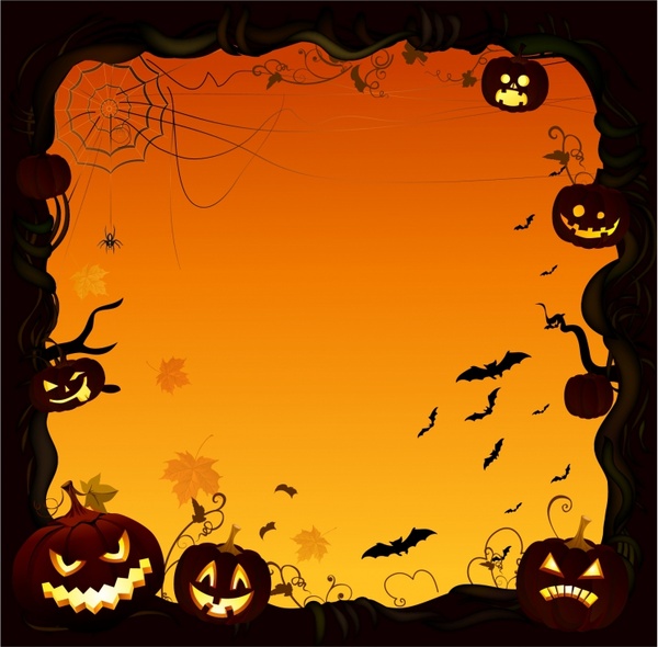 600x590 Halloween Pumpkin Border Free Vector In Adobe Illustrator Ai ( .ai