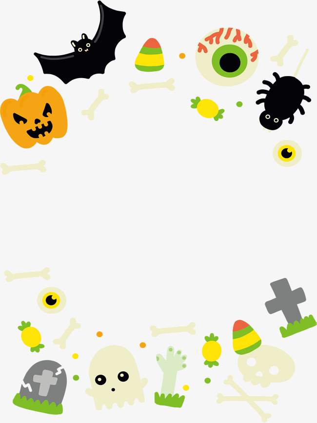 650x867 Cartoon Halloween Border, Cartoon Vector, Halloween Vector, Border