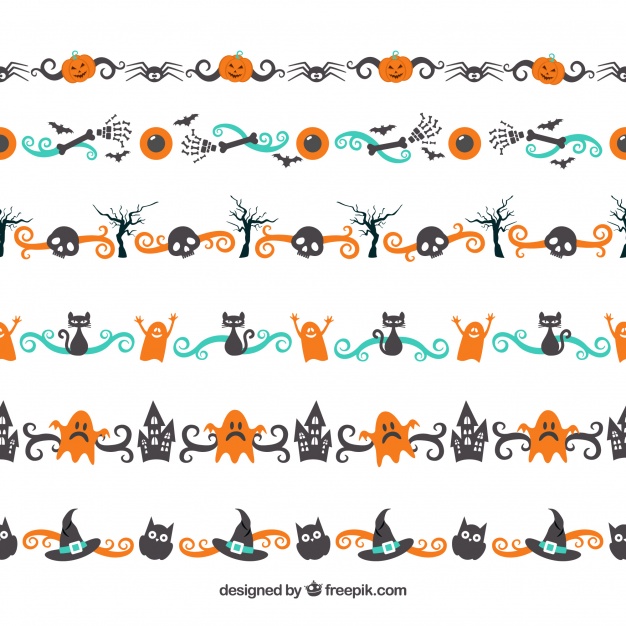 626x626 Colorful Halloween Border Pack Vector Free Download