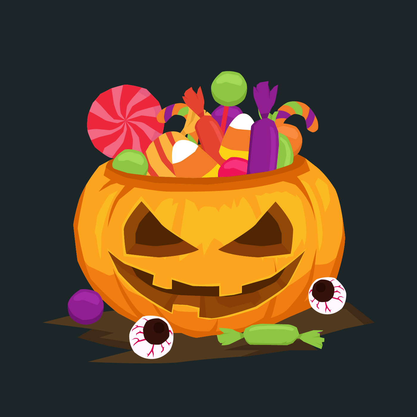1400x1400 Halloween Candy Free Vector Art