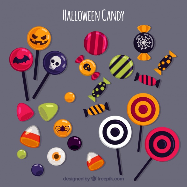 626x626 Halloween Candy Variety Vector Free Download