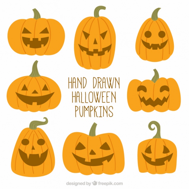 626x626 Hand Drawn Halloween Pumpkins Vector Free Download