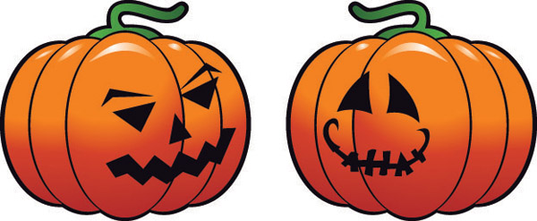 600x247 Vector Set Of Halloween Pumpkin Design Material 05 Free Download