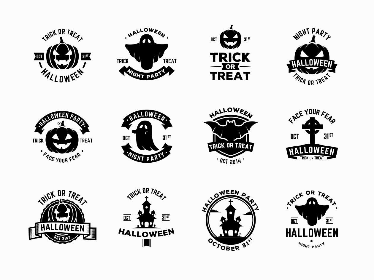 1260x945 Halloween Vector Badges