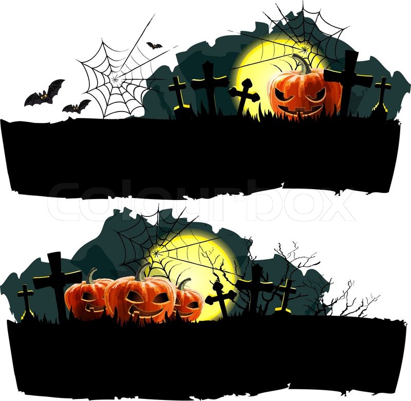 800x780 Halloween Vector Banner Set Stock Vector Colourbox