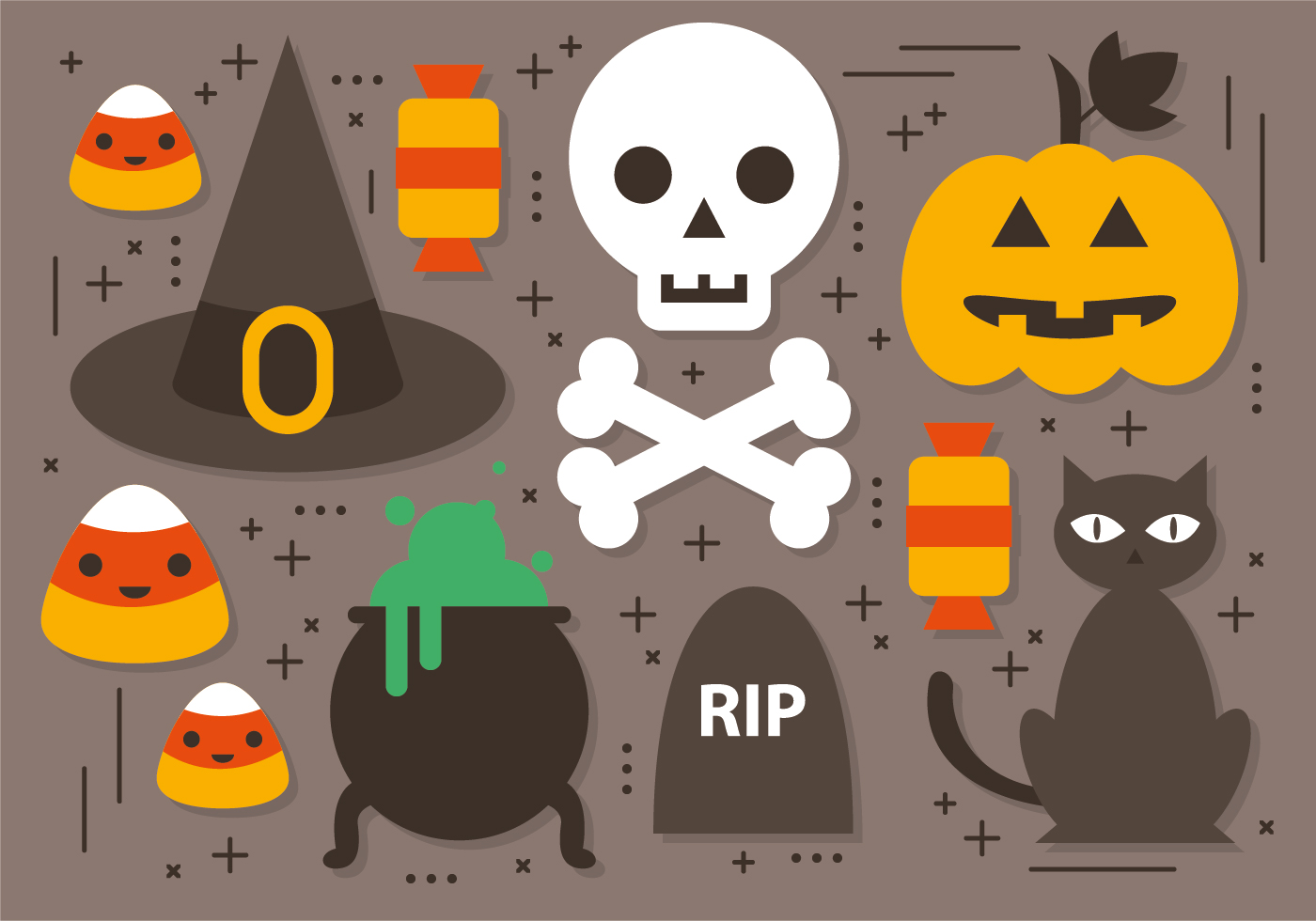 1400x980 Halloween Free Vector Art