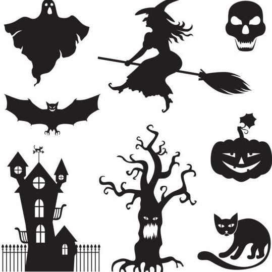 539x539 Halloween Silhouette With Witches Vector Free Download