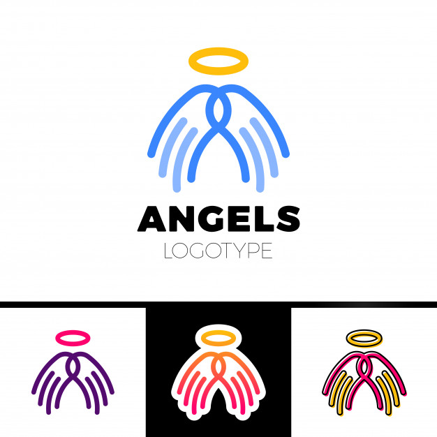 626x626 The Line Wings And Halo Simple Logo Vector Premium Download