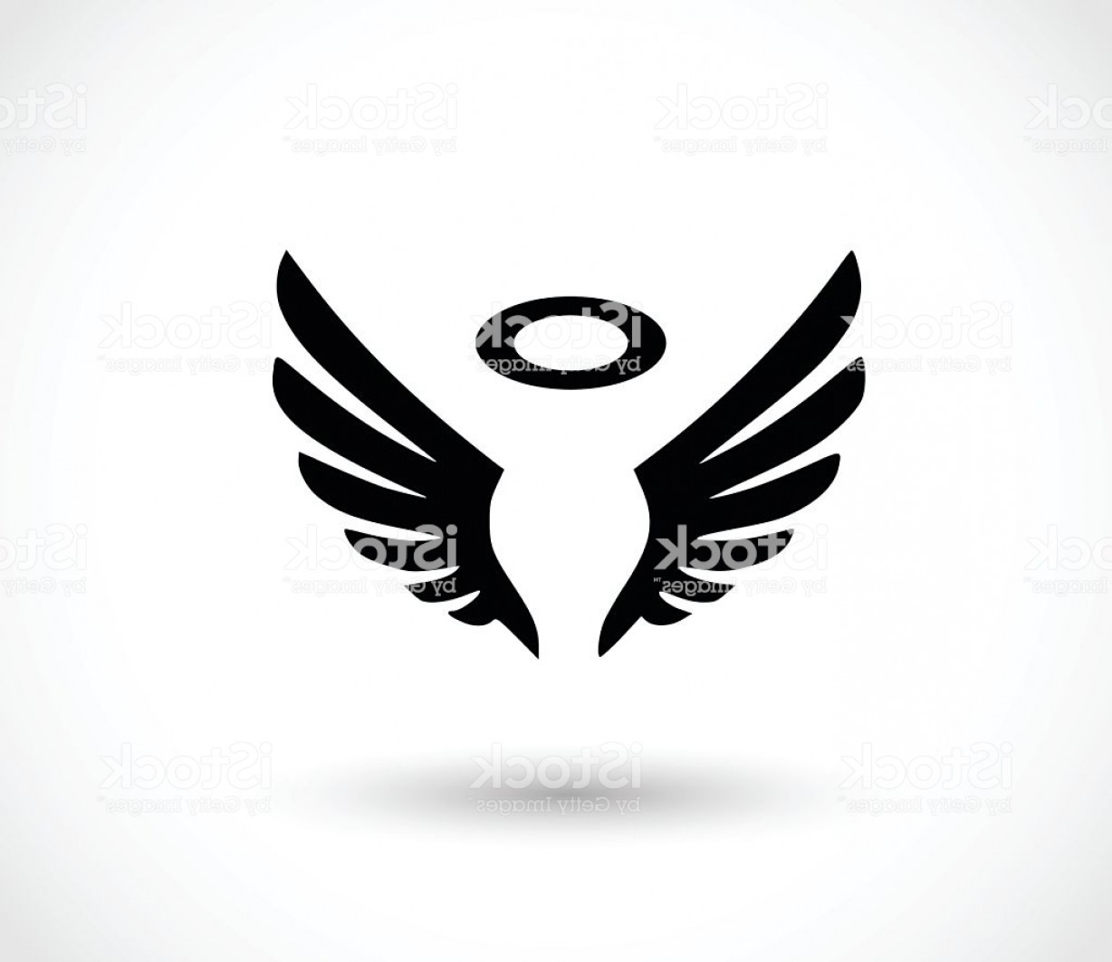 1228x1063 Angel Wings With Halo Effect Icon Vector Gm Shopatcloth