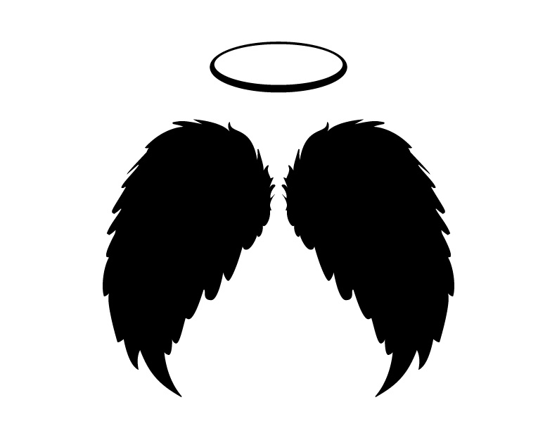 792x612 Black Angel Wings And Halo Vector, Png And Jpgs Includ